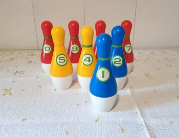 Mini birilli plastica colorata giocattolo Vintage