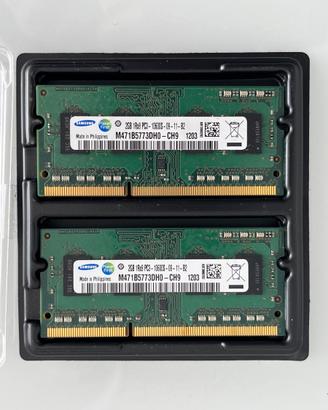 Ram Samsung 4 GB - 2 moduli da 2GB  DDR3 PC3