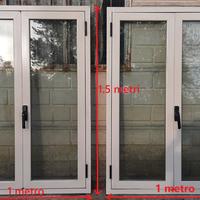 Finestra alluminio bianca doppio vetro 100 x 150