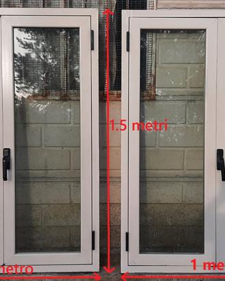 Finestra alluminio bianca doppio vetro 100 x 150