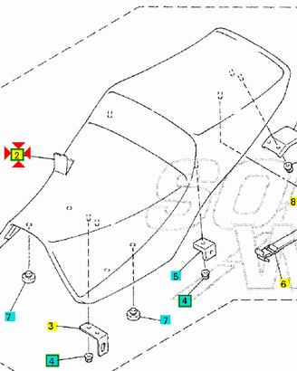 -Copertura sella Yamaha FZS Fazer 600 5DM247311000
