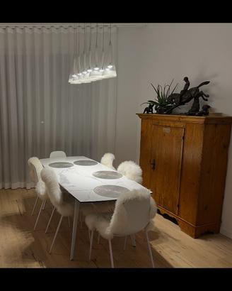 Tavolo allungabile, struttura acciaio piano MDF