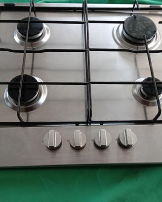 INDESIT THP 642 Piano cottura gas, INOX, 4 fuochi