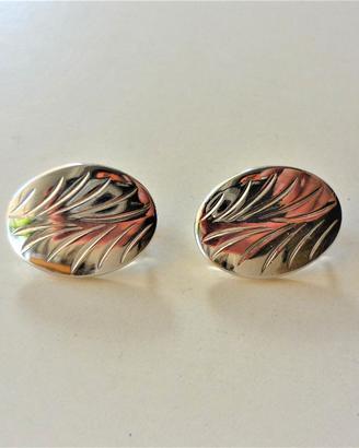 Orecchini clip ovali con incisione