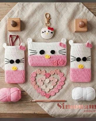 Set Hello Kitty Uncinett Pochette e Portaocchiali 