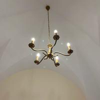 Lampadario in ottone a 5 luci e14