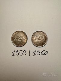 Monete 500 lire argento Caravelle 1960 e 1959 BB
