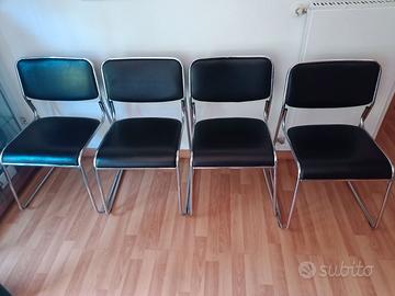 sedie  n.8, nere in ecopelle