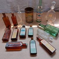 lotto bottiglie vetro epoca liquori e farmaceutica