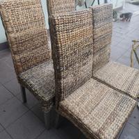 sedie in vimini intrecciato