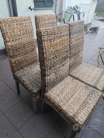 sedie in vimini intrecciato