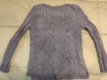 Maglione grigio con trecce taglia S 