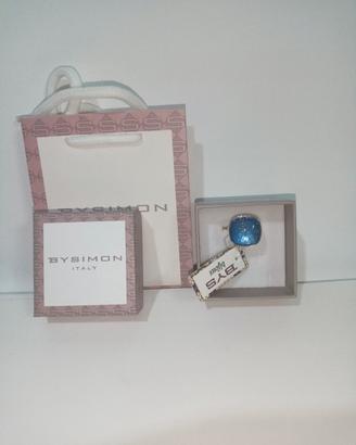 Anello in Metallo con pietra blu