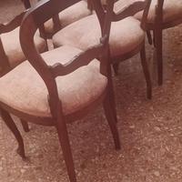 Sei sedie Luigi Filippo noce