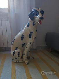 grande statua vintage dalmata in ceramica dipinta