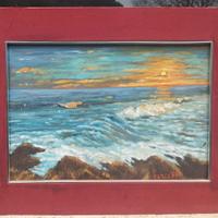 Alba sul mare quadro dipinto ad olio