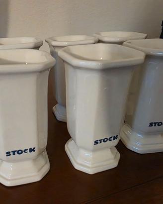 Set 6 Vasetti Bicchieri Pubblicitari vintage STOCK