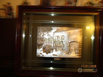 quadri vintage laminati in oro e argento