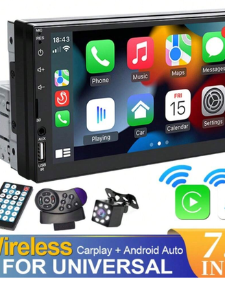 Autoradio 7 Pollici 1 DIN Carplay Android Auto BT