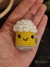 Portachiavi birra crochet