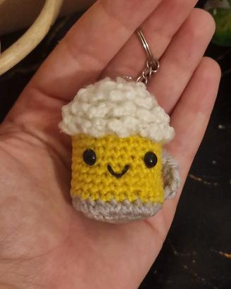 Portachiavi birra crochet