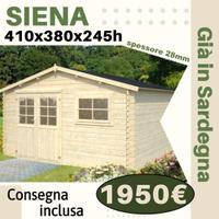 CASETTA DI LEGNO SIENA 410x380x245h - 28mm