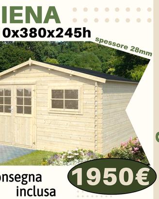 CASETTA DI LEGNO SIENA 410x380x245h - 28mm