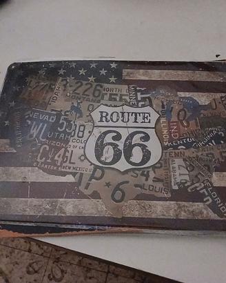 6 targhe metallo ROUTE 66 stlile vintage