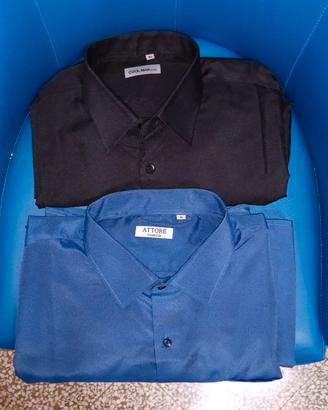 Camicie uomo in cotone – nero e blu