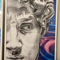 Quadro a matita e pastelli a cera “David”