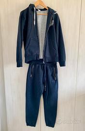 Tuta in felpa uomo Everlast blu navy tag. L+XL