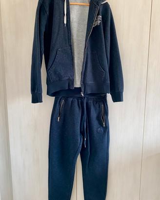 Tuta in felpa uomo Everlast blu navy tag. L+XL