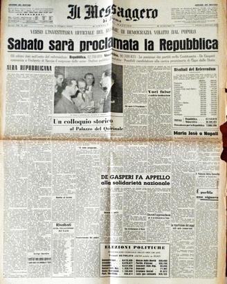 Il messaggero 6 giugno 1946 vittoria Repubblica