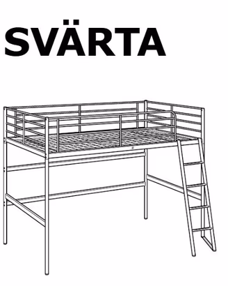 LETTO A SOPPALCO - IKEA SVARTA
