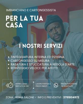 IMBIANCHINO CARTONGESSISTA VERNICIATORE A SPRUZZO