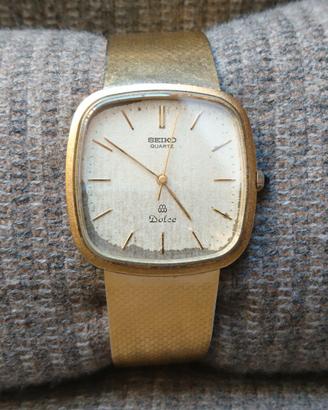 Orologio al quarzo placcato oro Seiko Dolce
