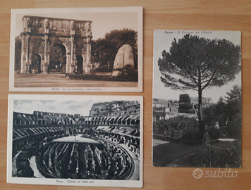 3 cartoline originali d'epoca roma