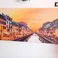 Quadro con rappresentazione dei navigli di Milano 
