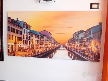 Quadro con rappresentazione dei navigli di Milano 