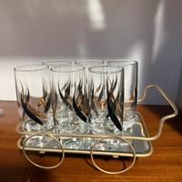 Set 6 bichieri con vassoio anni 30