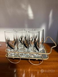 Set 6 bichieri con vassoio anni 30