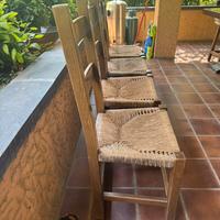 Sedie in legno con sedute impagliata