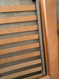 letto in massello arancione +rete