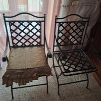 4 sedie in ferro battuto