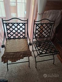 4 sedie in ferro battuto