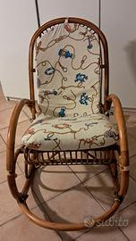 Poltrona a dondolo in vimini