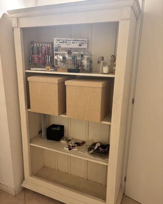 libreria legno bianca stile shabby chic