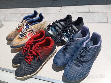 4 Paia di scarpe da calcio, taglie 40.5, 34 32 31 