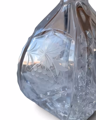 Antica bottiglia decanter in cristallo molato 