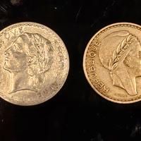 Lotto 2 monete rare Francia-Algeria 1949–1950